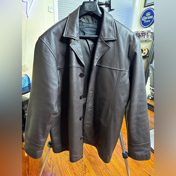 LEATHER COAT, Lg - Picture 2 of 11